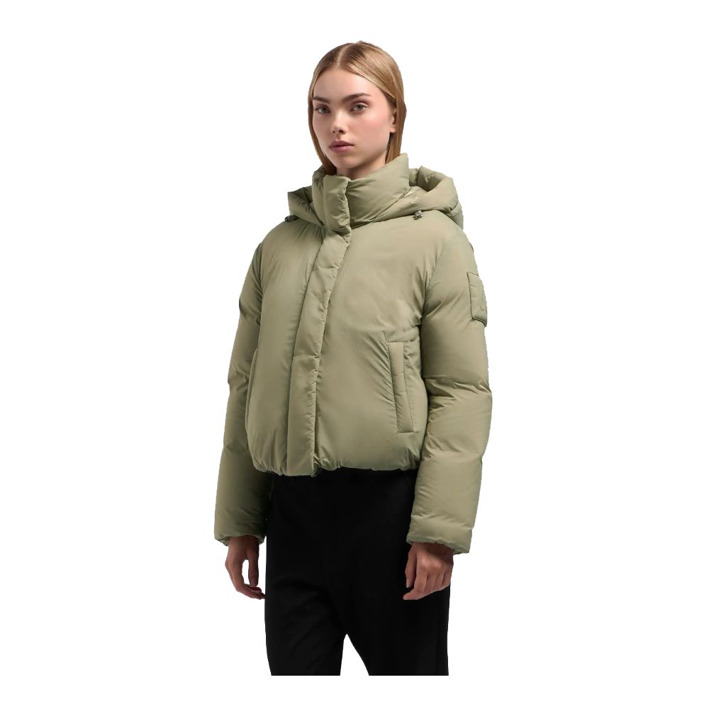 Moose Knuckles Women's Green Padded Jacket with Hood