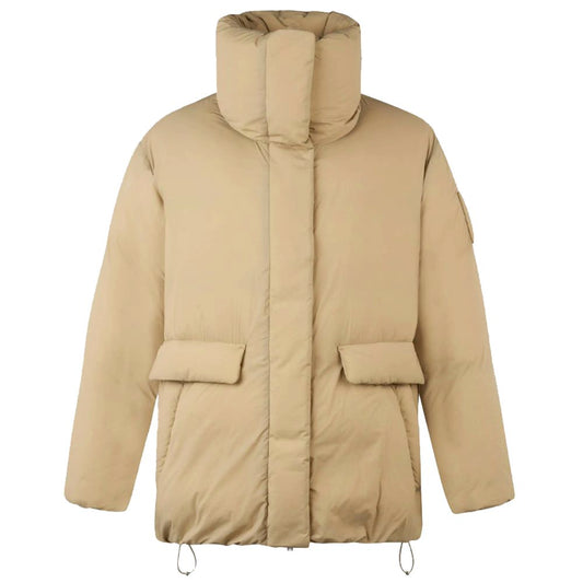 Moose Knuckles Beige High Collar Padded Jacket