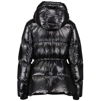 Moose Knuckles Shiny Black Hooded Puffer Jacket