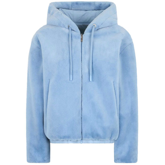 Moose Knuckles Light Blue Reversible Fleece & Nylon Jacket
