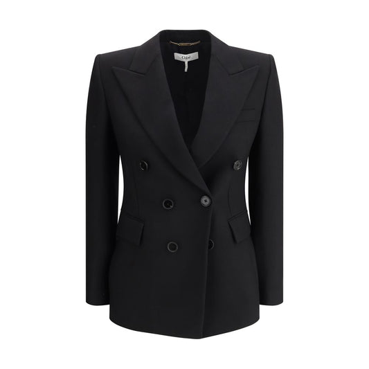 Chloé Black Double-Breasted Blazer in Wool
