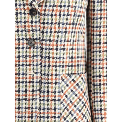 Chloé Virgin Wool Blazer Jacket in Check Pattern with Peaked Lapels