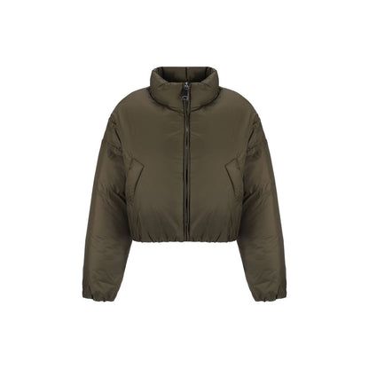 Khrisjoy - Women's Green Cropped Zipped Down Jacket