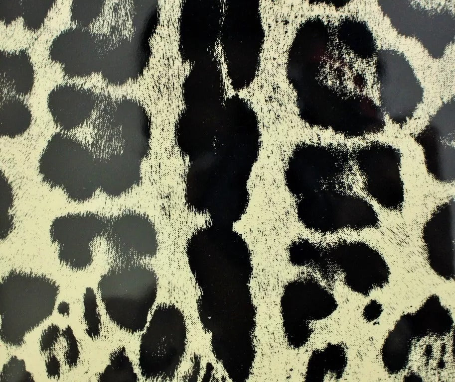  - Dolce & Gabbana White Leopard Pattern Leather eBook Cover Tablet Case