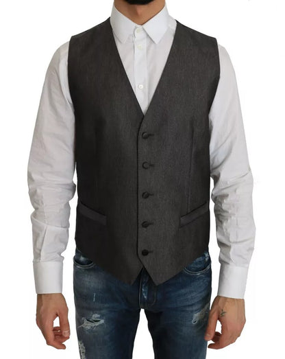 Dolce & Gabbana Gray MARTINI 2 Piece Slim Fit Vest Coat Blazer