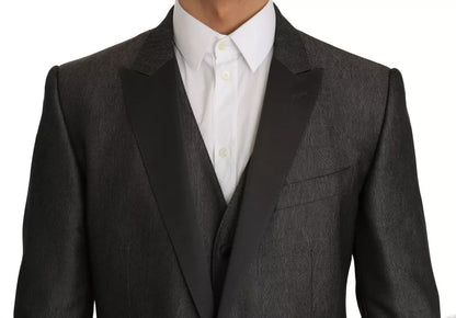Dolce & Gabbana Gray MARTINI 2 Piece Slim Fit Vest Coat Blazer