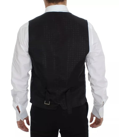 Dolce & Gabbana Men's Black Wool & Silk Blend Waistcoat