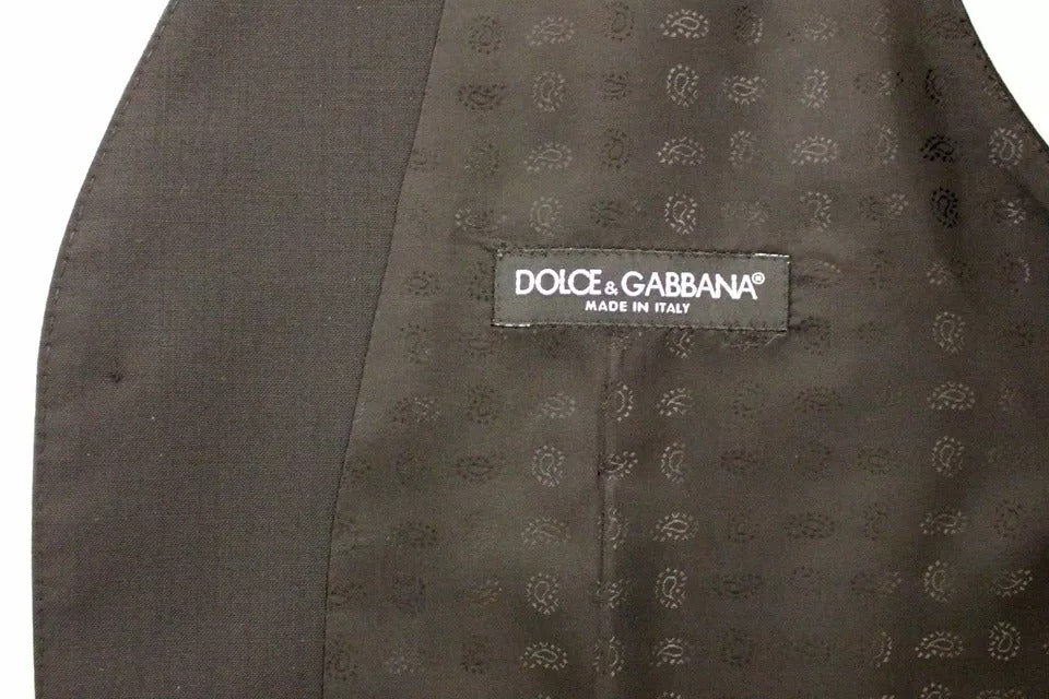 Dolce & Gabbana Men's Black Wool & Silk Blend Waistcoat