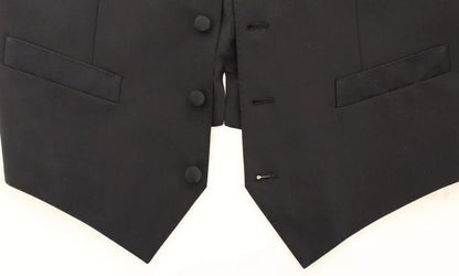 Dolce & Gabbana Men's Black Wool & Silk Blend Waistcoat