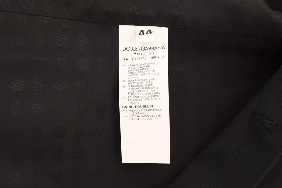 Dolce & Gabbana Men's Black Wool & Silk Blend Waistcoat