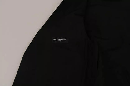 Dolce & Gabbana Staff Black Wool Logo Slim Fit Waistcoat Vest – Made in Italy