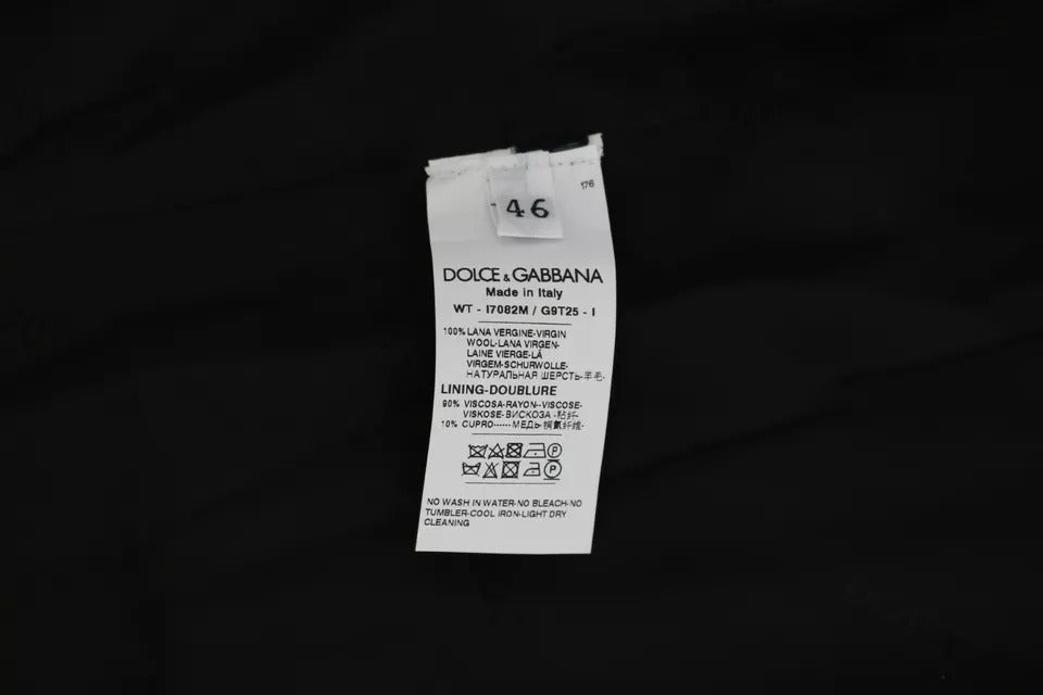 Dolce & Gabbana Staff Black Wool Logo Slim Fit Waistcoat Vest – Made in Italy
