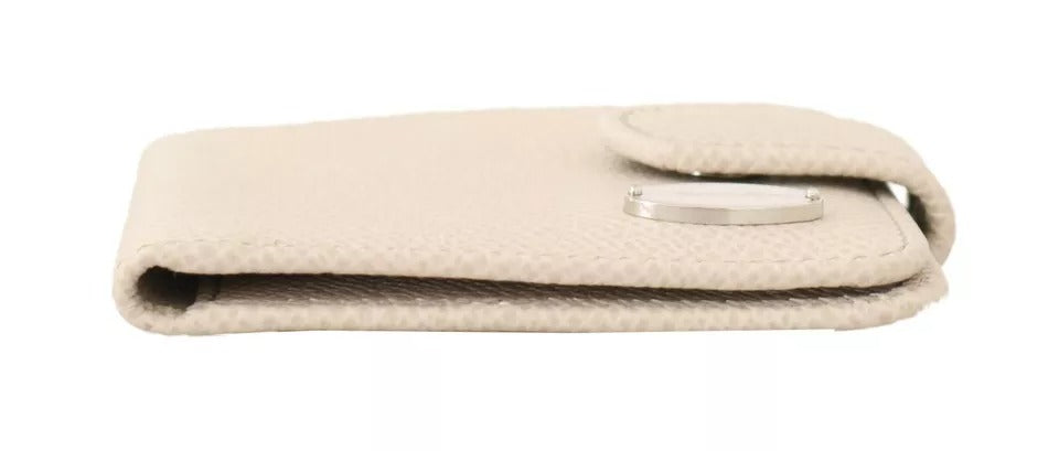 Dolce & Gabbana White Dauphine Leather Condom Case Holder Wallet – Made in Italy