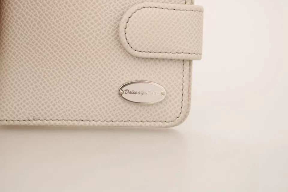 Dolce & Gabbana White Dauphine Leather Condom Case Holder Wallet – Made in Italy