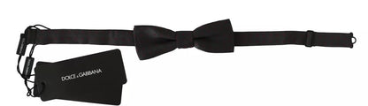 Dolce & Gabbana Gray & Red Dotted Silk Bow Tie – Made in Italy