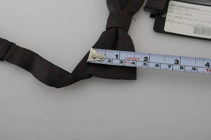 Dolce & Gabbana Gray & Red Dotted Silk Bow Tie – Made in Italy
