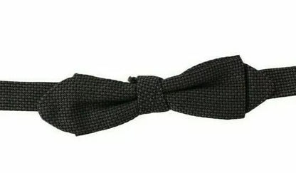 Dolce & Gabbana Gray Pattern Silk Bow Tie – Made in Italy