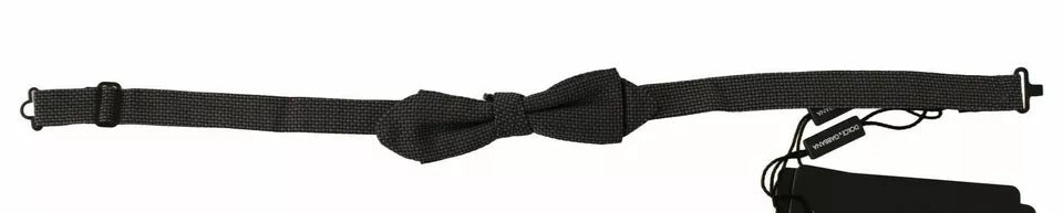 Dolce & Gabbana Gray Pattern Silk Bow Tie – Made in Italy