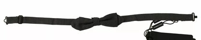 Dolce & Gabbana Gray Pattern Silk Bow Tie – Made in Italy