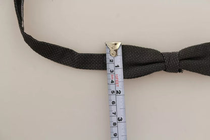 Dolce & Gabbana Gray Pattern Silk Bow Tie – Made in Italy