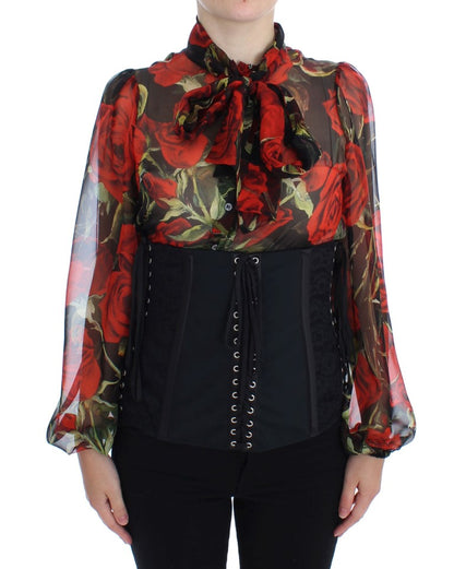  - Elegant Black Floral Brocade Corset Belt