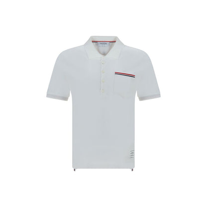 Thom Browne White Cotton Polo Shirt: Elegance Meets Contemporary Style