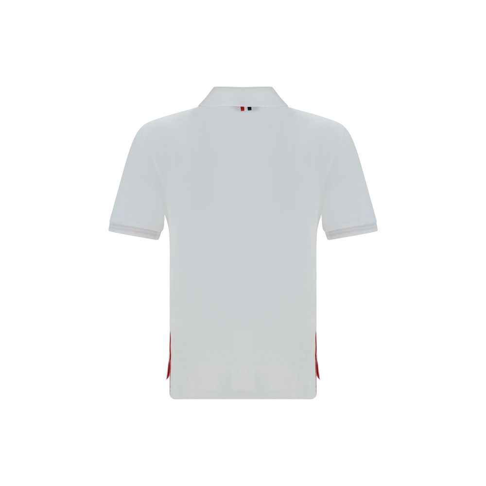 Thom Browne White Cotton Polo Shirt: Elegance Meets Contemporary Style