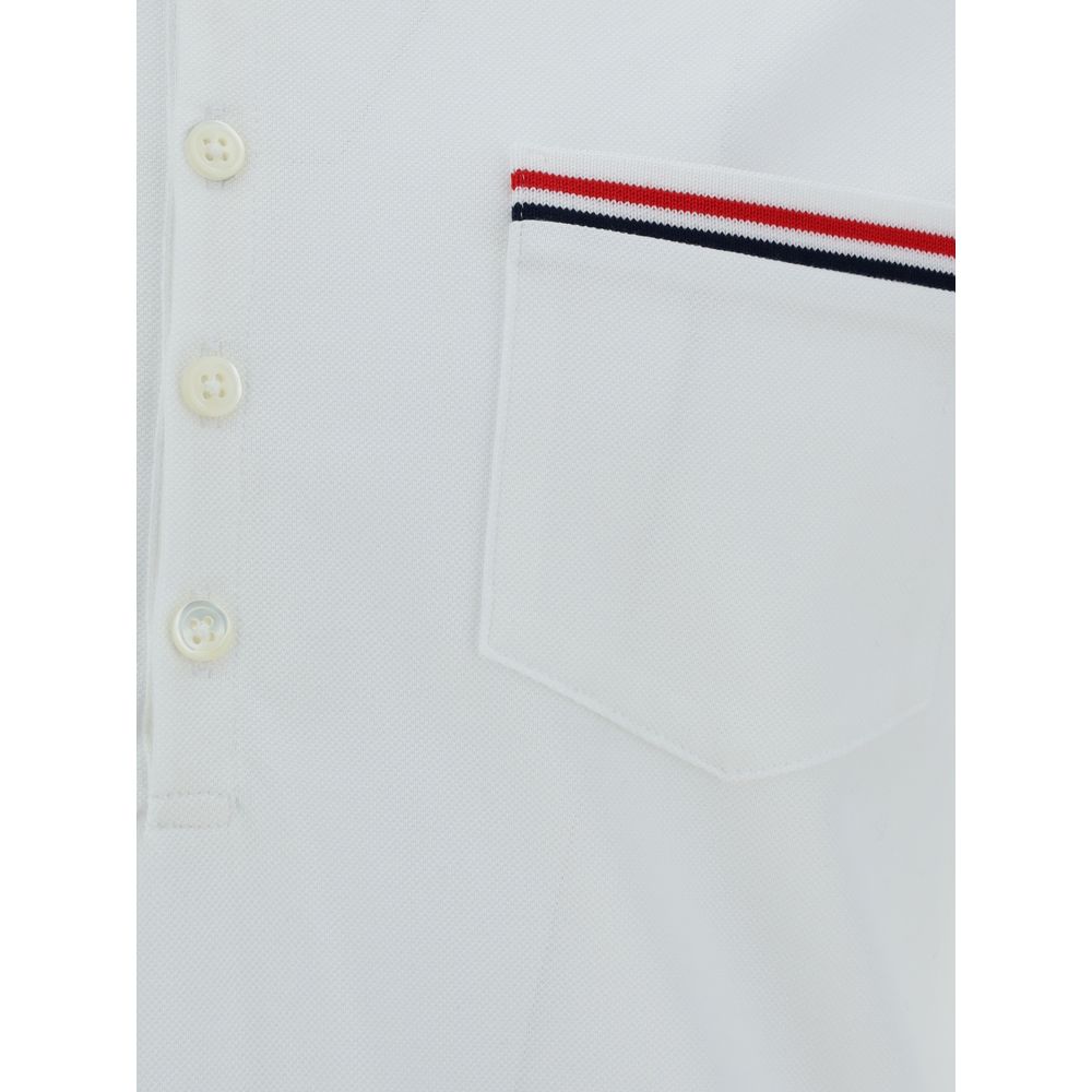 Thom Browne White Cotton Polo Shirt: Elegance Meets Contemporary Style