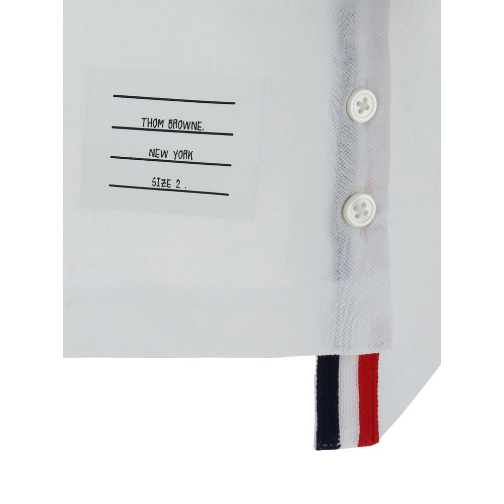 Thom Browne White Cotton Polo Shirt: Elegance Meets Contemporary Style