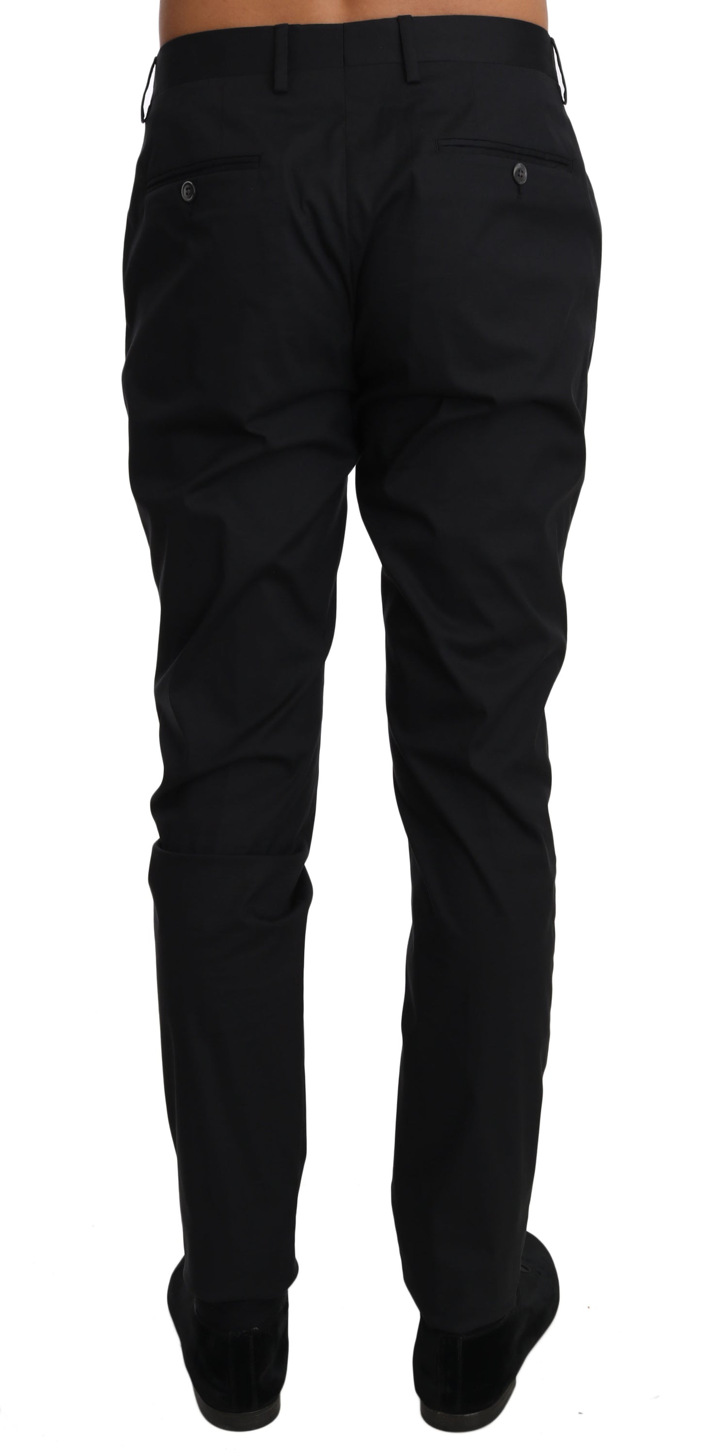  - Elegant Black Formal Wool-Blend Trousers