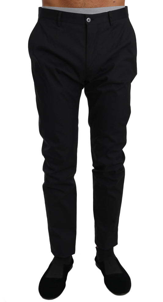  - Elegant Black Formal Wool-Blend Trousers