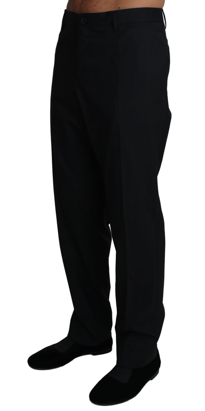  - Elegant Black Formal Wool Blend Trousers