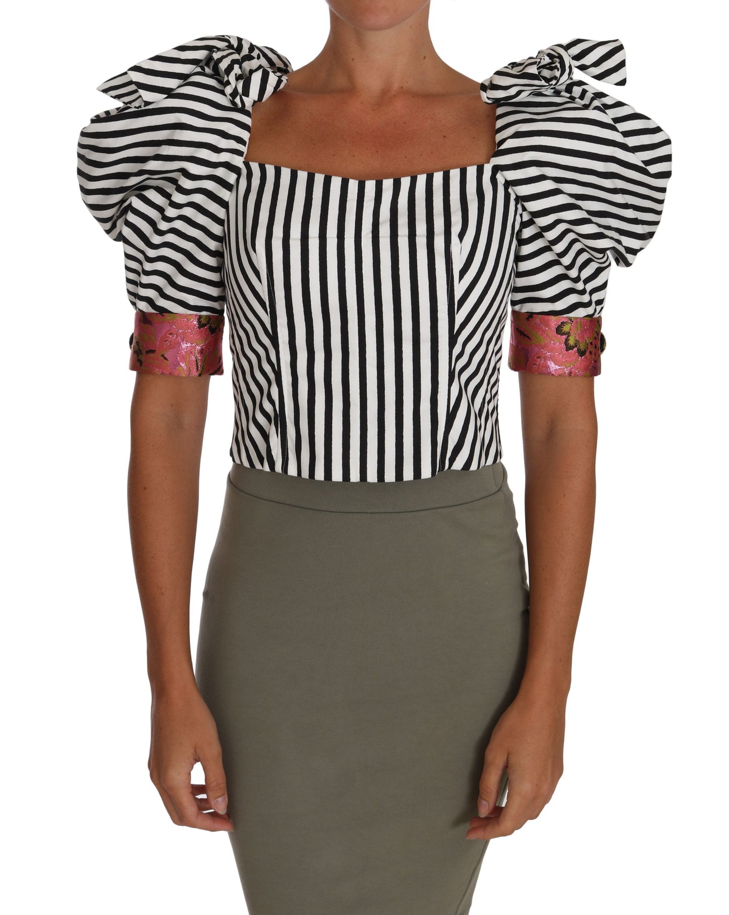 Cropped Corset Top with Crystal Buttons