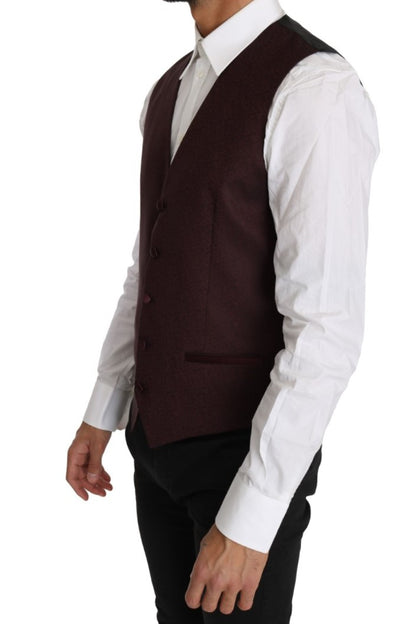  - Elegant Purple Patterned Men's Formal Vest