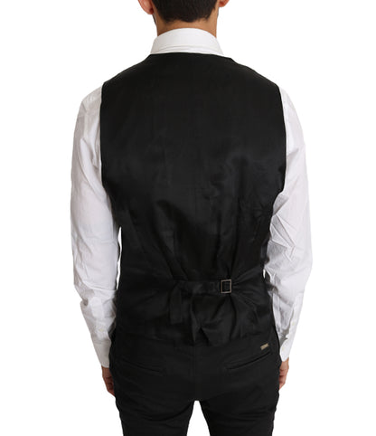  - Elegant Slim Fit Gray Wool Vest