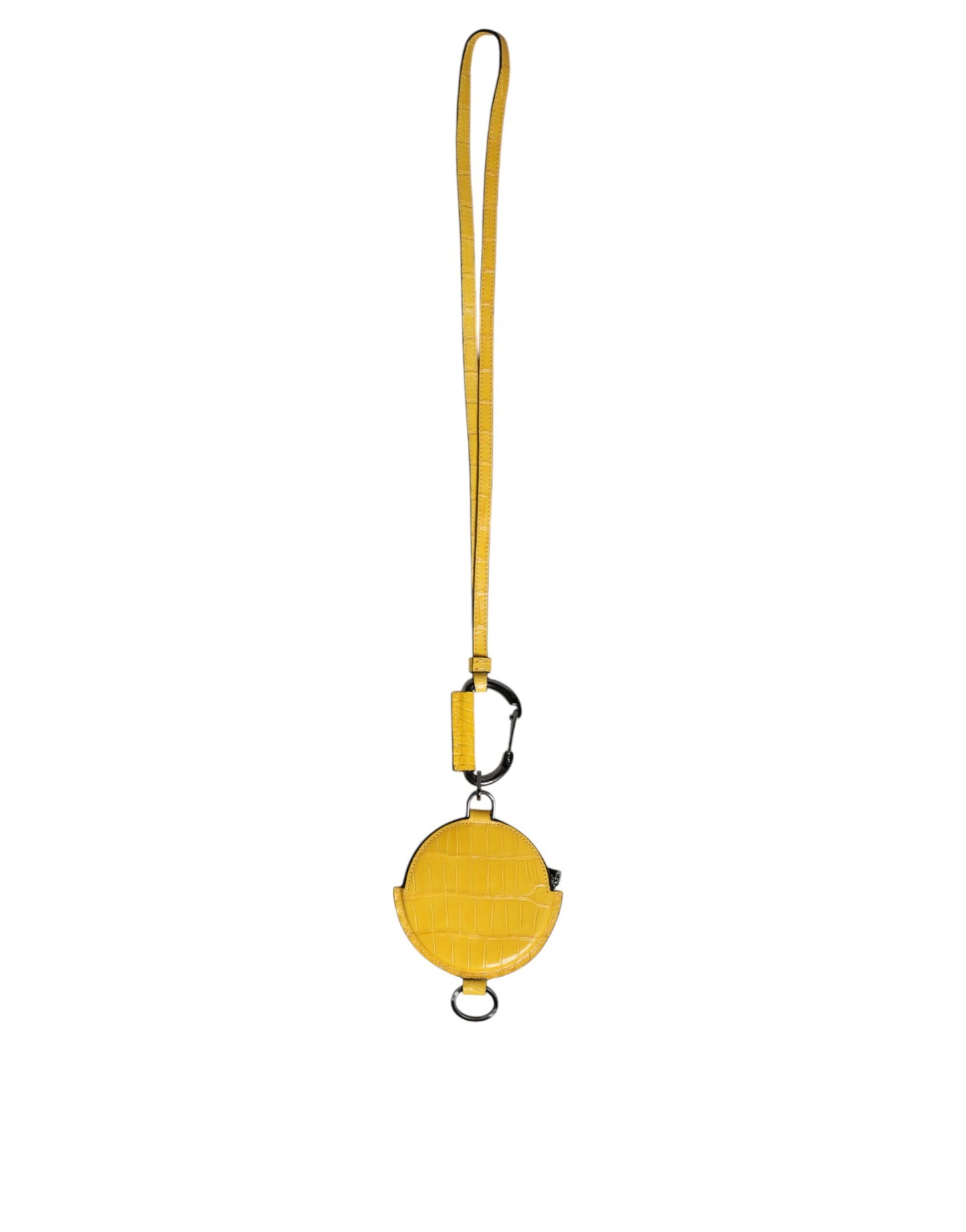 Dolce & Gabbana Yellow Leather DG Logo Coin Purse Lanyard Wallet