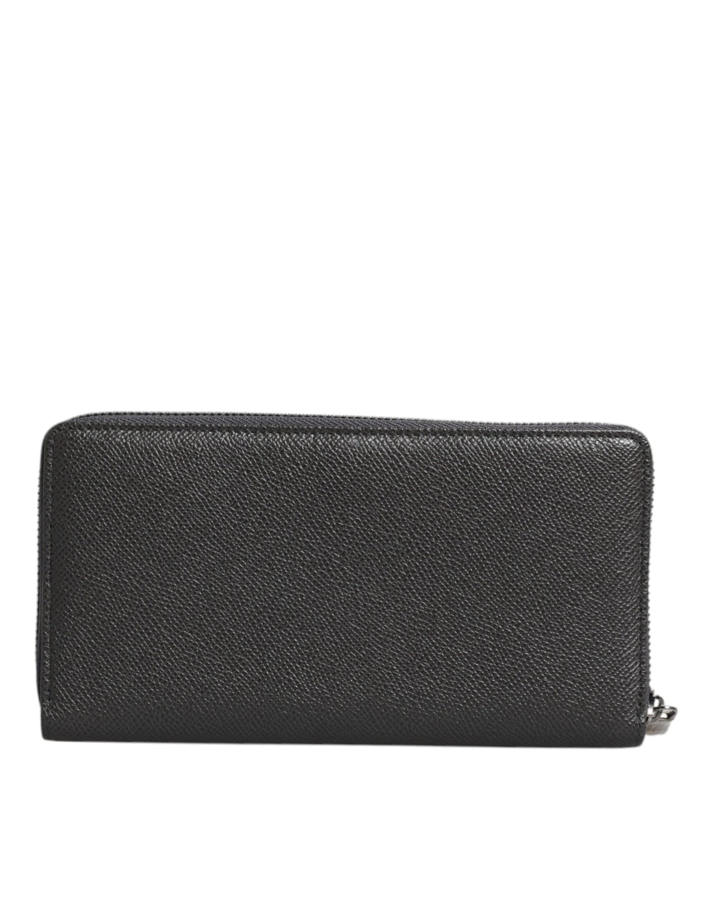 Dolce & Gabbana Women's Dark Gray Leather DG Logo Zip Around Wallet