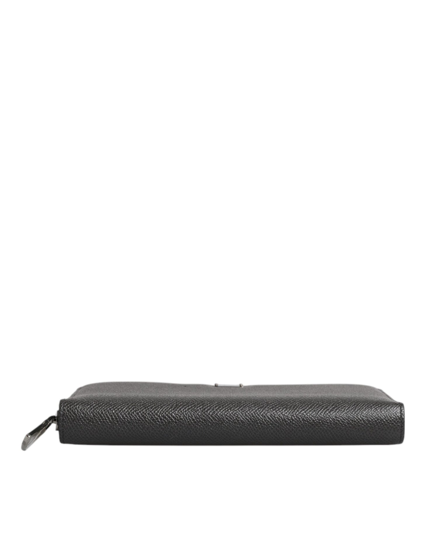 Dolce & Gabbana Women's Dark Gray Leather DG Logo Zip Around Wallet