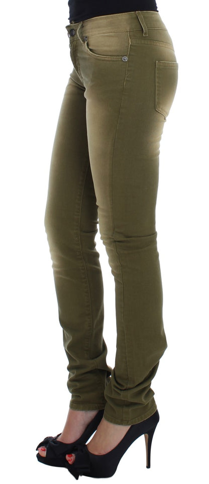  - Green Slim Fit Cotton Stretch Jeans