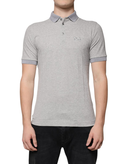 Dolce & Gabbana Gray Collared Short Sleeve Men Polo T-shirt