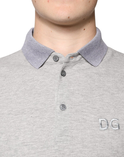 Dolce & Gabbana Gray Collared Short Sleeve Men Polo T-shirt