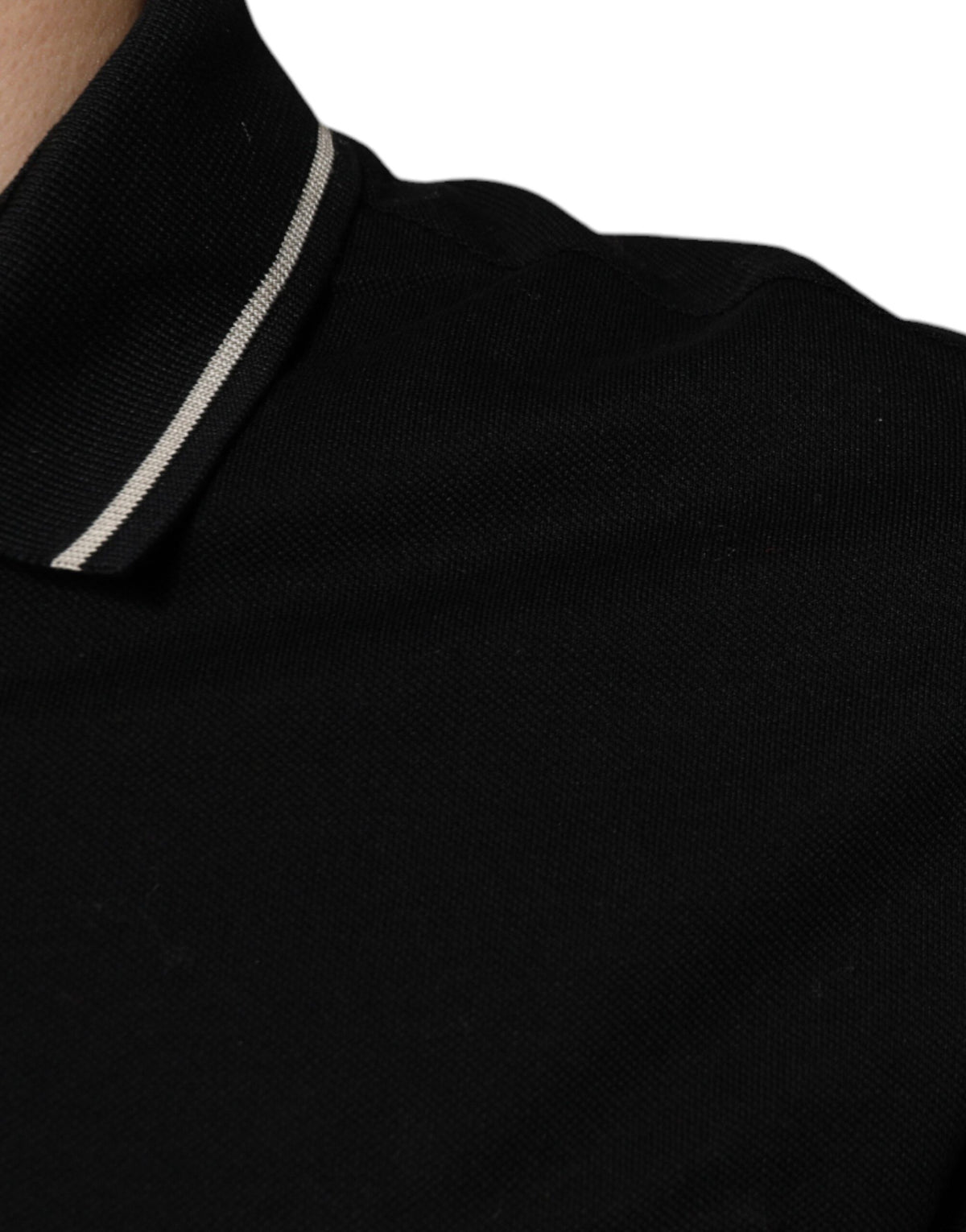Dolce & Gabbana Black and White Cotton Short Sleeves Polo T-shirt