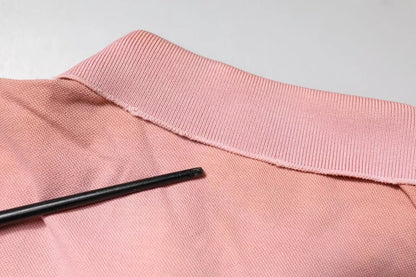 Dolce & Gabbana Pink Crown Collared Short Sleeve Polo T-shirt