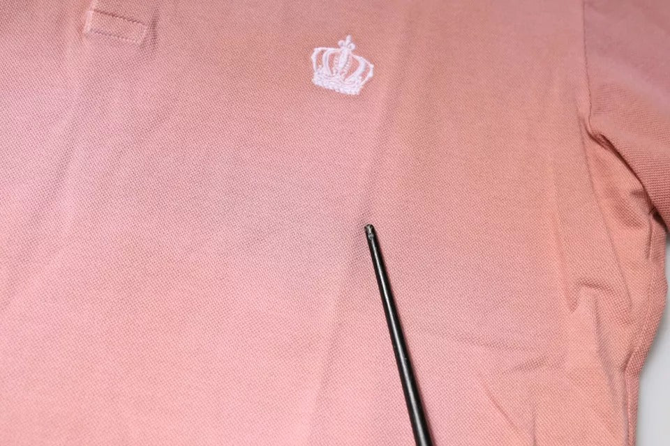 Dolce & Gabbana Pink Crown Collared Short Sleeve Polo T-shirt