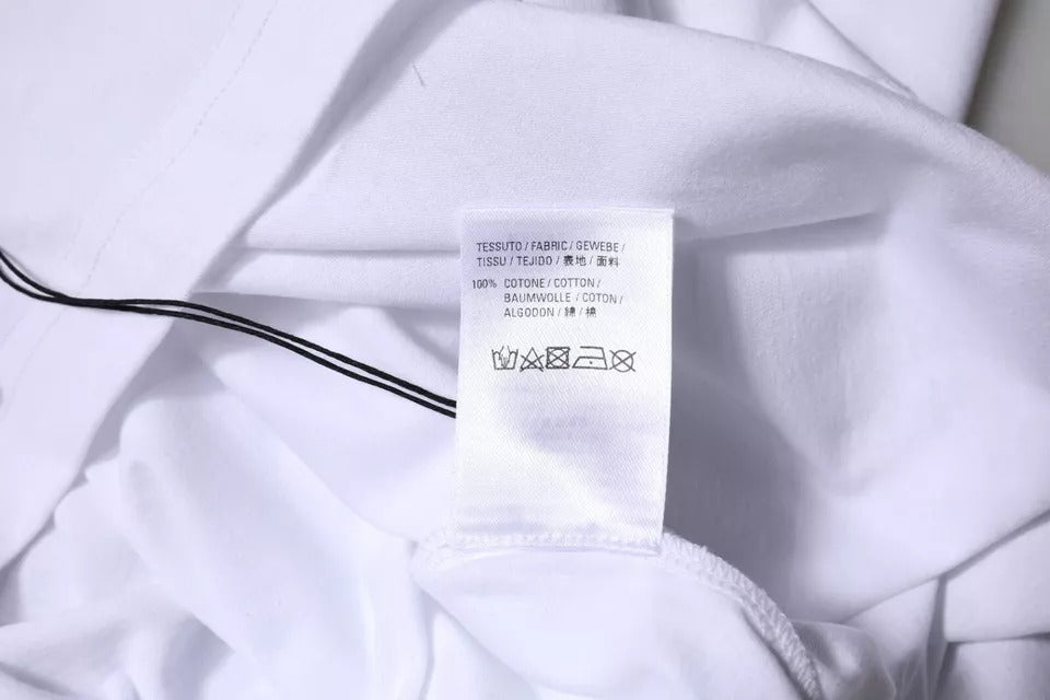 Balenciaga White Logo Cotton Jersey Crew Neck Short Sleeve T-Shirt