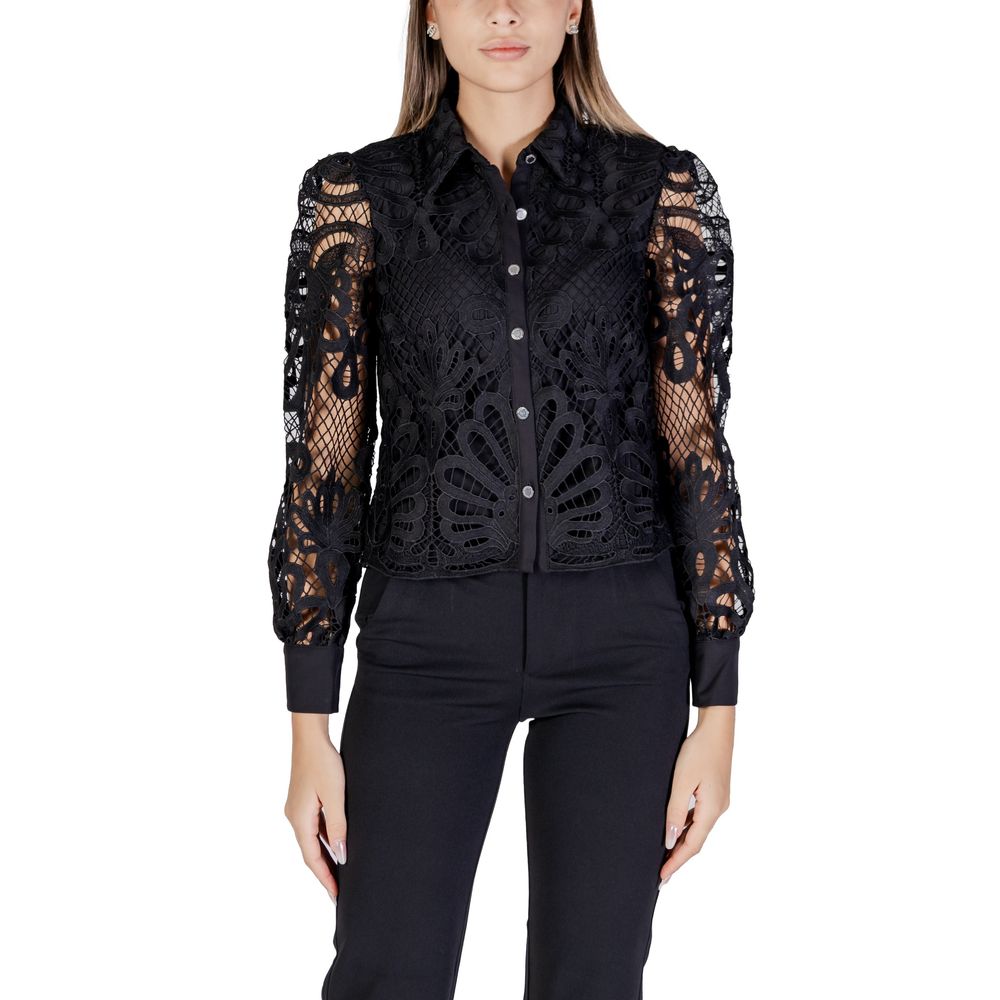 Morgan De Toi Black Lacey Blouse
