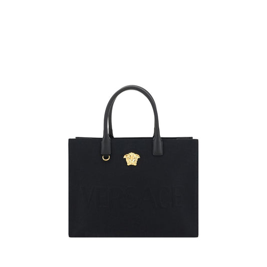 Versace Black Leather La Medusa Handbag