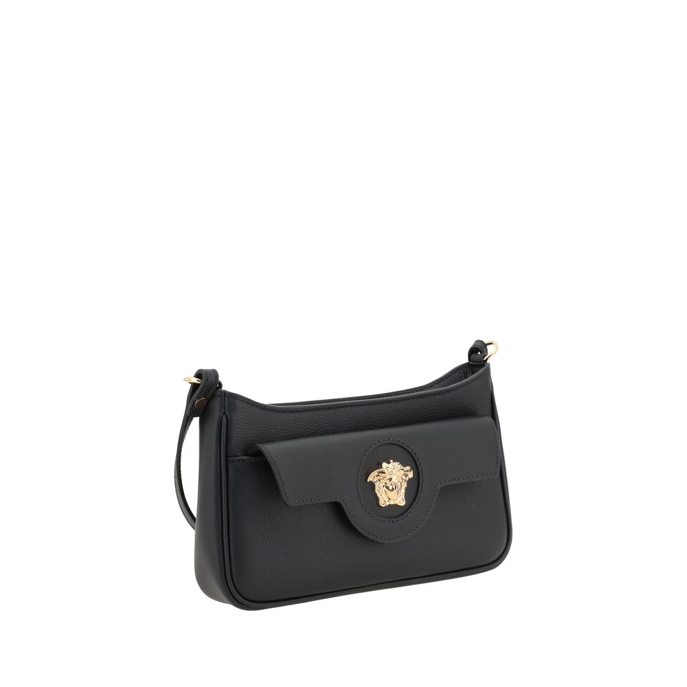 Versace Black Leather Mini Medusa Shoulder Bag