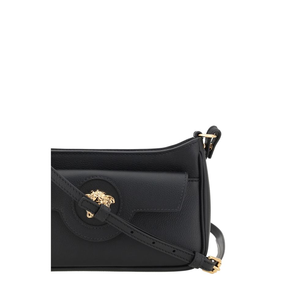 Versace Black Leather Mini Medusa Shoulder Bag