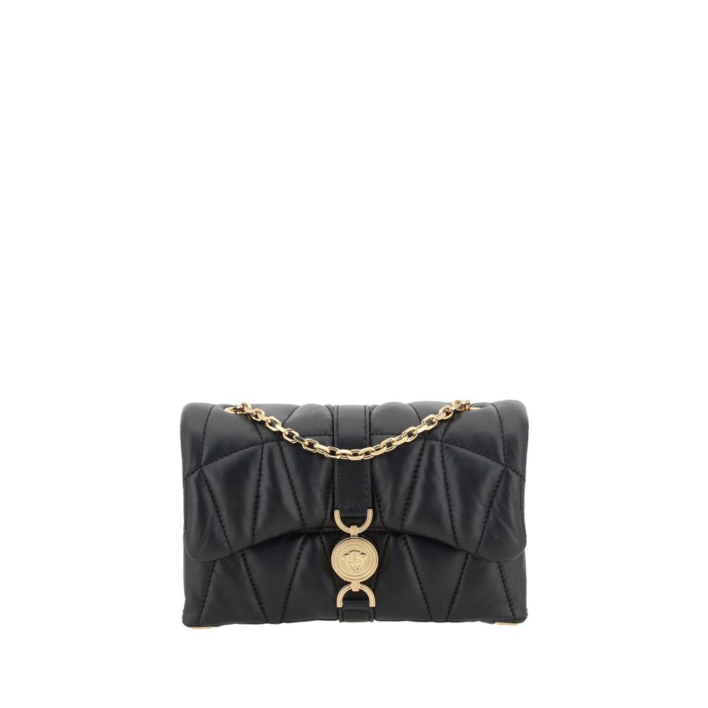 Versace Black Leather Kleio Shoulder Bag